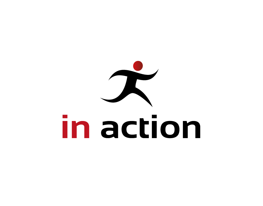 In Action Logo with Abstract Running Man
